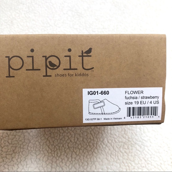 Pipit Suede Flower Fuchsia Strawberry Baby Shoes 4 - Picture 10 of 12